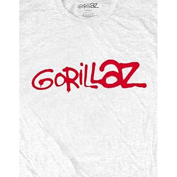 Amazon.com: Gorillaz T Shirt Band Logo Official Mens White